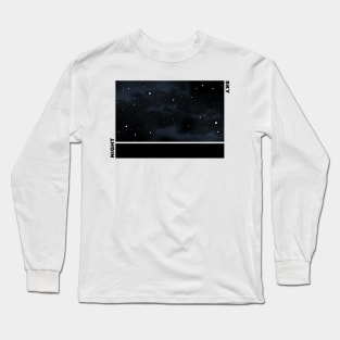 Night Sky Aesthetic Design in B&W Long Sleeve T-Shirt